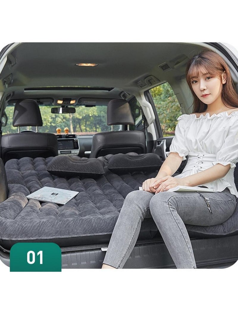 FlashHawk SUV Car Air Mattress- Flocking Inflatable Car Sleeping Bed for Car Back Seat with Electric Air Pump, For Outdoor Camping Travel, Black - Image 3