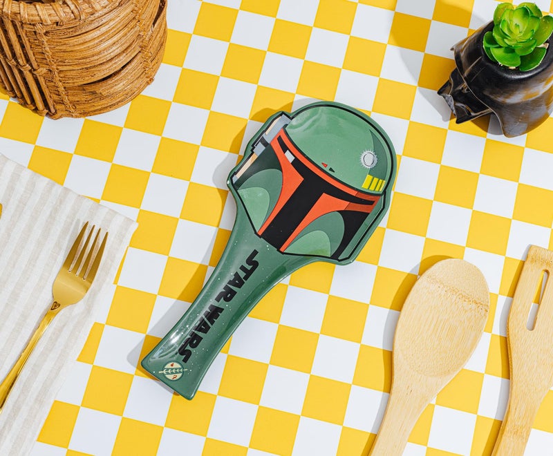Silver Buffalo Star Wars Boba Fett Sculpted Ceramic Spoon Rest Holder | Kitchen Organizer For Utensils To Keep Countertop Clean - Image 3