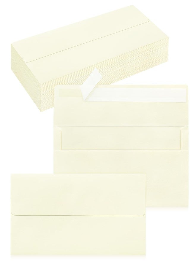 QIKSION 50 Pack #10 Business Envelopes, Self Seal Standard Ivory Envelopes for Secure Business & Legal Mailing, Office, Checks, Letter, Invoices, 4 1/8 x 9 1/2 Inches - Image 1