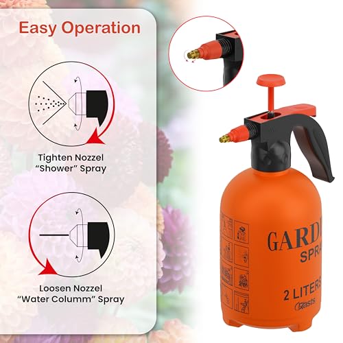 Crasts Pressure Spray Pump | Gardening Water Pump Sprayer | Plant Water Sprayer for Home Garden | Spray Bottles for Garden Plants and Lawn | Plant Watering Can (Spray Pump 2 Liter) (Red) - Image 3