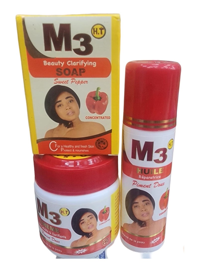 مجموعة م3 للحصول على بشرة صحية ومنعشة( صابونه - كريم - بيجمنت توس )