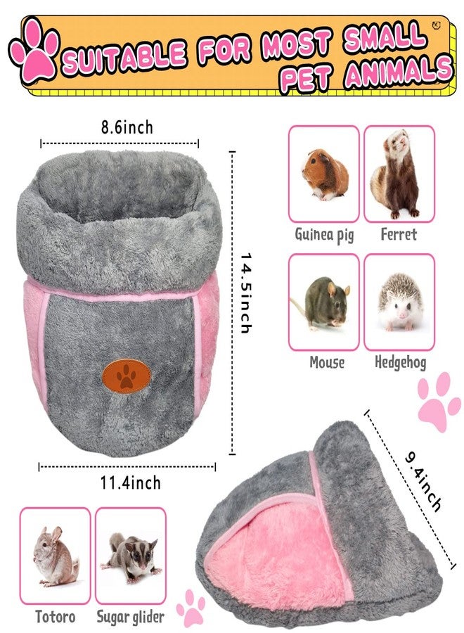 LEFTSTARER Guinea Pig Bed Cuddle Sack Warm Soft and Cuddly Carrier Nest House Cage Accessories for Rat Ferret Hedgehog Squirrel Chinchilla Small Animal Sleeping Bedding (2.Brown) - Image 4