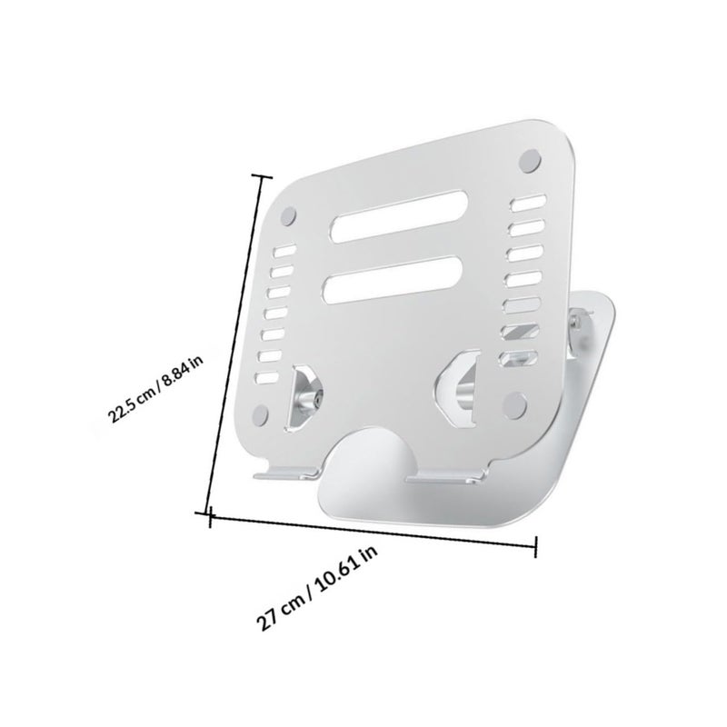 Adjustable Aluminum Laptop Stand Portable Foldable Desktop Holder Silver - Image 3
