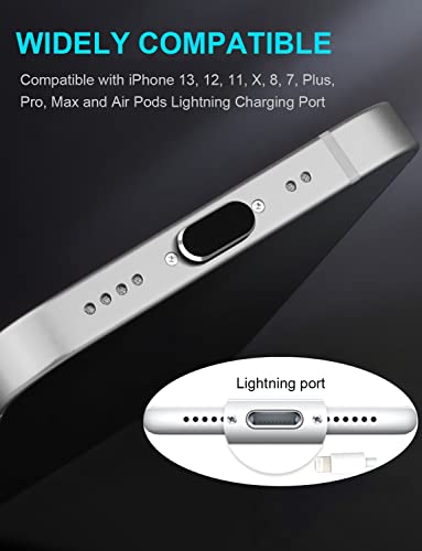 Gavemi Dust Plug for iPhone, Compatible with iPhone and AirPods, Lightning Port Plug Protector Charging Port Anti Dust Cover Includes Speaker Cover (Black) - Image 5