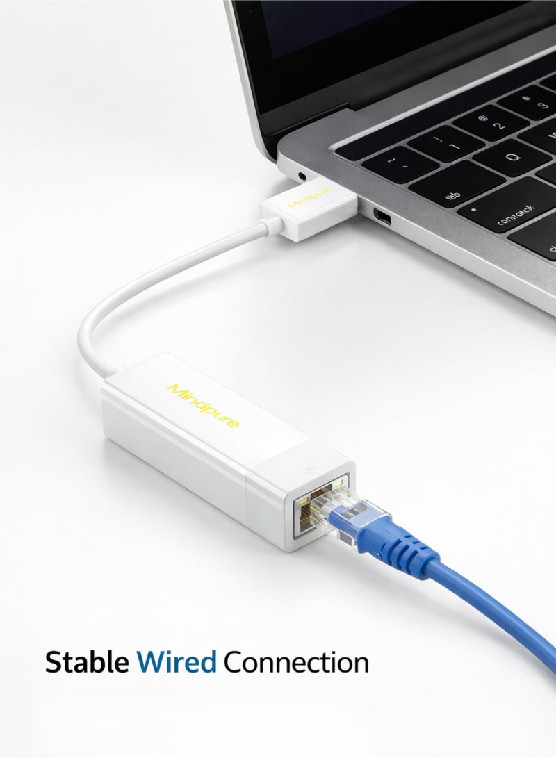 مينديبوريت محول شبكة إيثرنت Mindpure (Ethernet Network Adapter)، من USB 2.0 إلى RJ45 بسرعة 10/100 ميجابايت، تشغيل مباشر بدون تعريف، متوافق مع نينتندو سويتش، ستيم ديك، لابتوب، وويندوز - Image 2