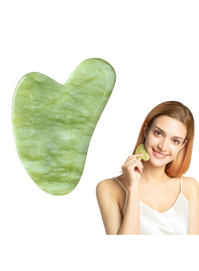 Star GIA Certified 100% Xiuyan Jade Gua Sha Massage Tool-Face Massager Reduces Puffiness-Gua Sha Facial Tools Promotes Blood Flow-Easy to Hold Face Sculpting Tool-Trigger Point Acupuncture - Image 1