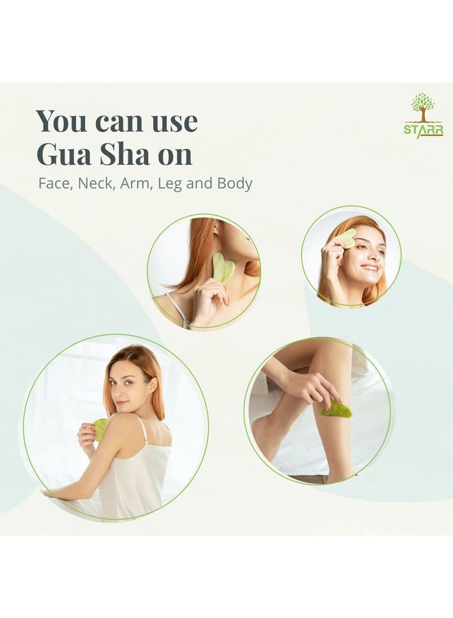 Star GIA Certified 100% Xiuyan Jade Gua Sha Massage Tool-Face Massager Reduces Puffiness-Gua Sha Facial Tools Promotes Blood Flow-Easy to Hold Face Sculpting Tool-Trigger Point Acupuncture - Image 3