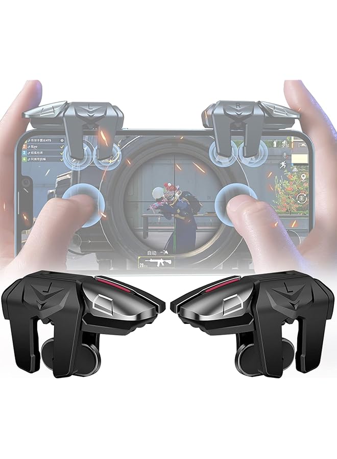 Green Tiger 6 Trigger Pubg Mobile Controller, Mobile Game Controller for Pubg, for Call of Duty/Fortnite/Knives Out/Rules of Survival, Mobile Triggers for 6 Fingers Compatible with Iphone Android Ipad(1 Pair) - Image 1