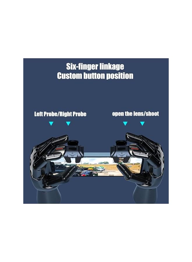 Green Tiger 6 Trigger Pubg Mobile Controller, Mobile Game Controller for Pubg, for Call of Duty/Fortnite/Knives Out/Rules of Survival, Mobile Triggers for 6 Fingers Compatible with Iphone Android Ipad(1 Pair) - Image 3