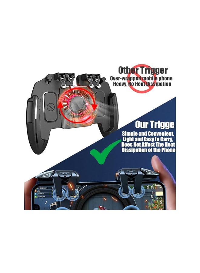 Green Tiger 6 Trigger Pubg Mobile Controller, Mobile Game Controller for Pubg, for Call of Duty/Fortnite/Knives Out/Rules of Survival, Mobile Triggers for 6 Fingers Compatible with Iphone Android Ipad(1 Pair) - Image 5