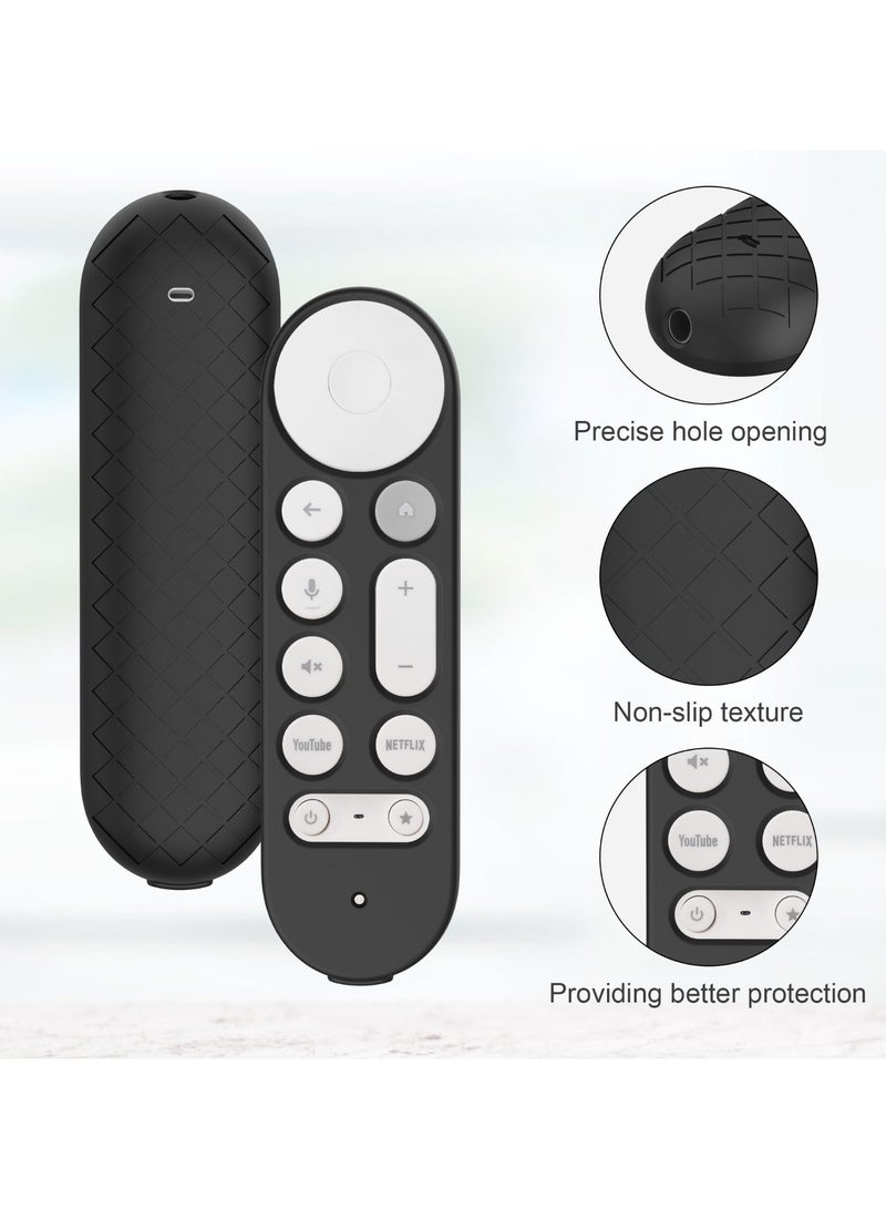 Case Cover for Google TV Streamer 4K 2024 Voice Remote Black Silicone Skin with Lanyard - Image 3
