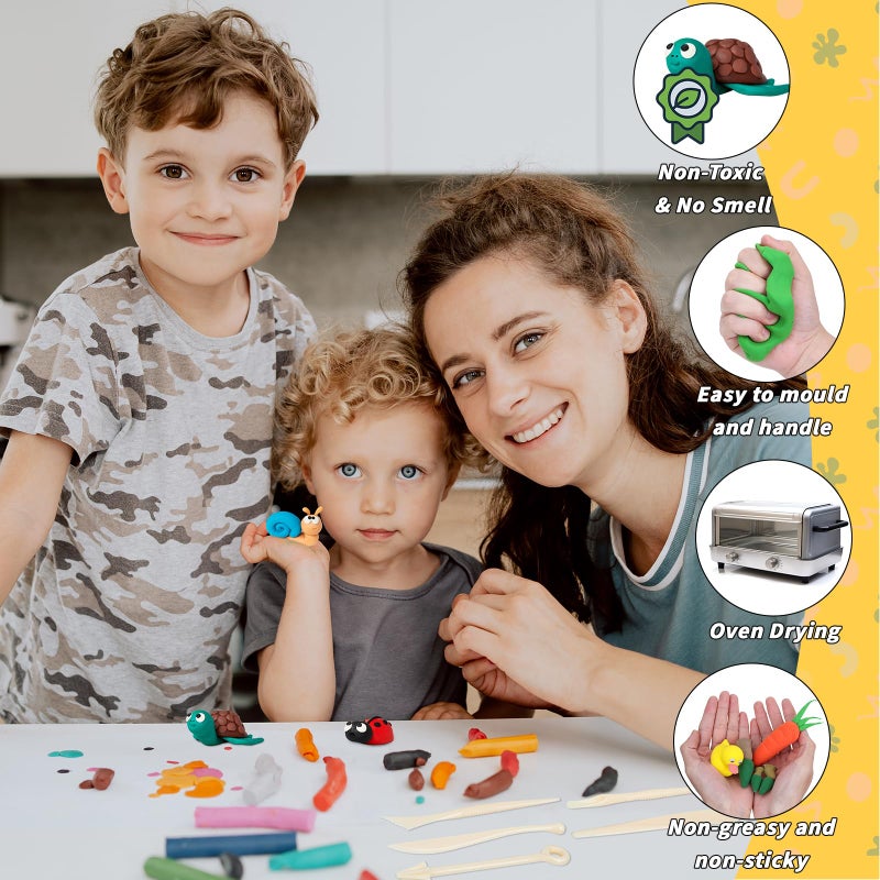 UZLU 285 Pcs Polymer Clays 120 Bright Colors Oven Bake Clay Non-Sticky Modeling Clay DIY Starter Kit with Sculpting Tool and Accessories for Beginner Artists Jewelry Making Craft Gifts - Image 4