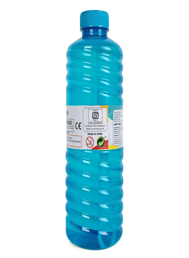 روان زجاجة روان الفقاعية سعة 1 لتر باللون الأزرق مع غطاء سهل الإمساك، مناسبة للأطفال من عمر 3 سنوات فما فوق - Image 5