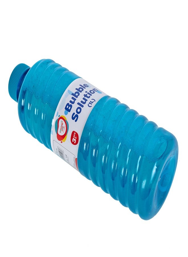 روان زجاجة روان الفقاعية سعة 1 لتر باللون الأزرق مع غطاء سهل الإمساك، مناسبة للأطفال من عمر 3 سنوات فما فوق - Image 3