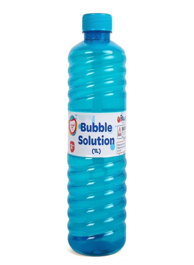 روان زجاجة روان الفقاعية سعة 1 لتر باللون الأزرق مع غطاء سهل الإمساك، مناسبة للأطفال من عمر 3 سنوات فما فوق - Image 1