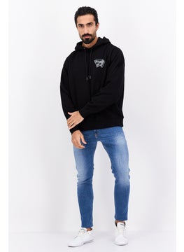 Wrangler Men Hooded Long Sleeve Graphic Sweatshirt, Black  - Image 4