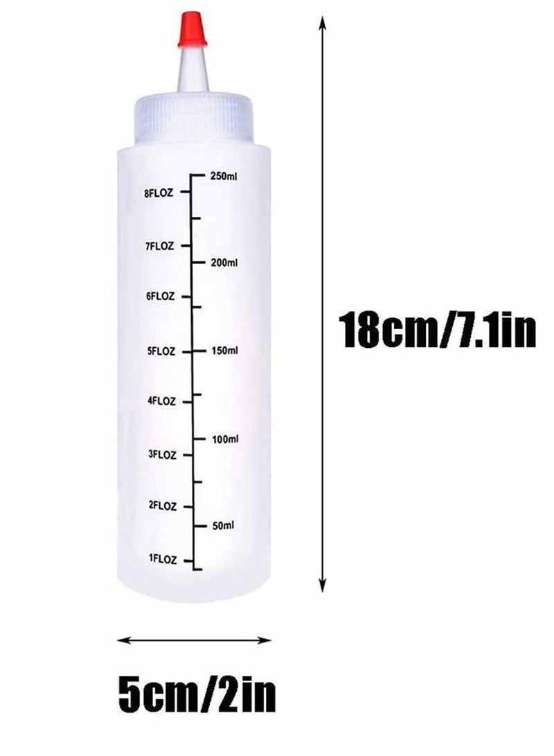 Y&D Condiment Squeeze Bottles, 12 Pack 240 ML Plastic Bottles With Red Tip Cap Tie Dye Empty Paint Bottle For Ketchup, BBQ, Sauces, Syrup, Condiments, Dressings, Arts - Image 2