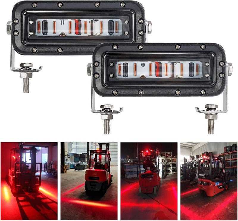 BORDAN Forklift Safety Light LED Upgrade, Red Zone Danger Forklift Warning Light, Red Line Boundary Warehouse Work Lights Truck Security Indicator Lamp- 2Pack - Image 1