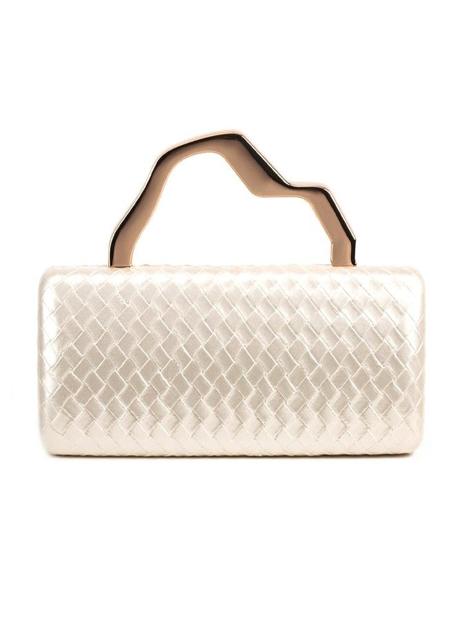 CUXVA Woven Pattern Clutch Purse for Women Pu Leather Evening Bag Unique Top Handle Handbag for Wedding Party Prom - Image 1