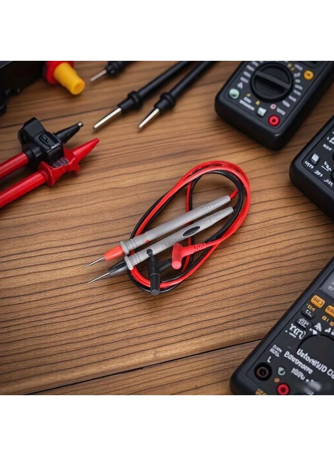 أقلام مسبار نحاسية مطلية بالذهب 1000 فولت 20 أمبير للقياس المتعدد بأسلاك حمراء وسوداء ذات رؤوس دقيقة - Image 2