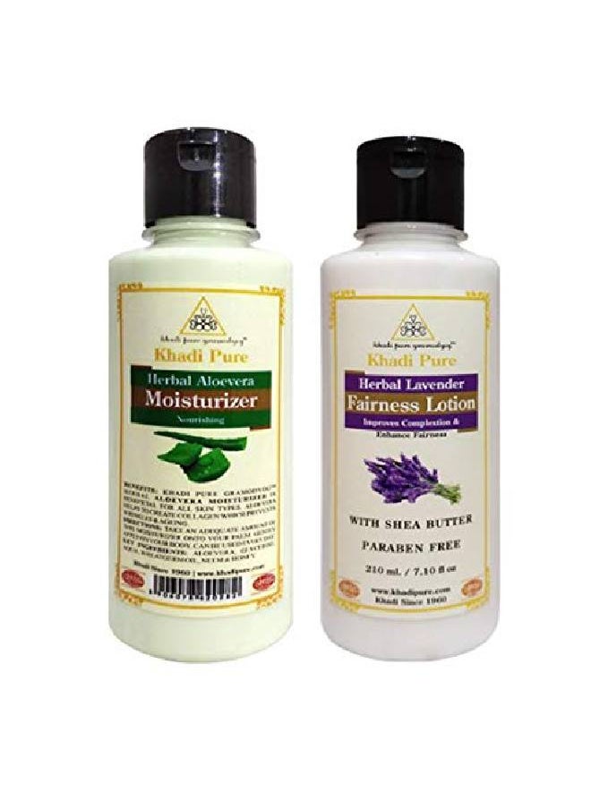 Khadi Pure Aloe Vera & Lavender SLS Moisturizing Lotion 210 ml (Pack of 2)  - Image 2