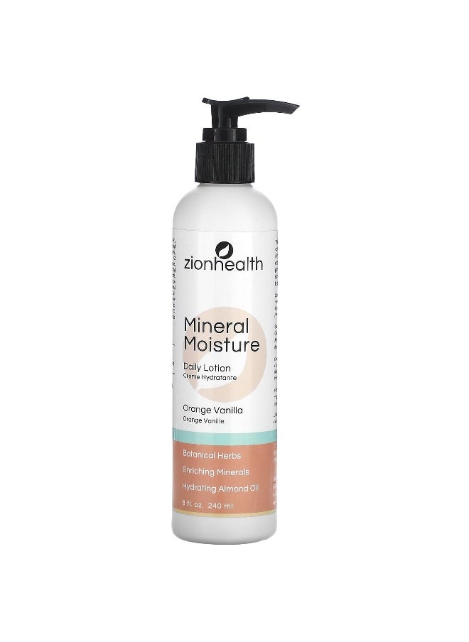 Zion Health Zion Health, Mineral Moisture Daily Lotion, Orange Vanilla, 8 fl oz (240 ml)  - Image 1
