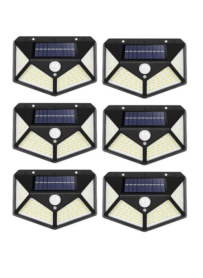 Generic Pack Of 6 Pcs 100 Led Solar Outdoor Light Solar Motion Sensor Security Lights With 3 Lighting Modes Wireless Solar Wall Lights Waterproof Solar Powered Lights For Garden Home And Garage Use Black  - Image 1