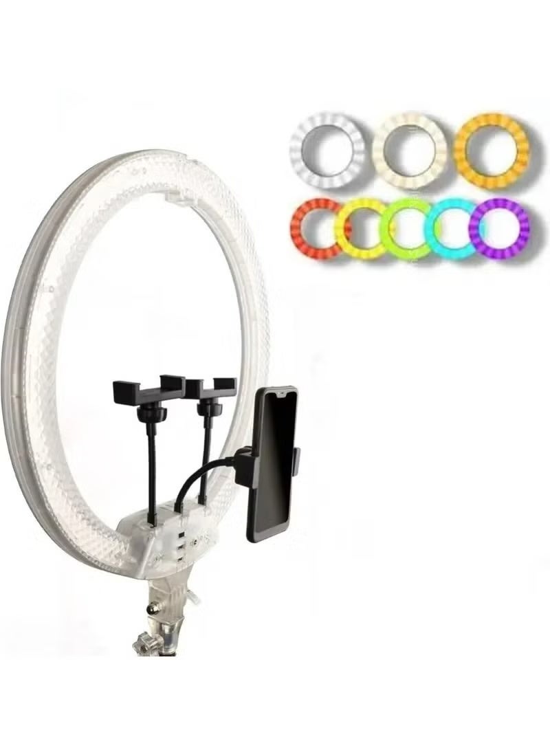 ثري دي مصباح حلقي RGB LED 3D-56 مصباح محيطي للبث المباشر لمقاطع الفيديو والتصوير الفوتوغرافي - Image 3