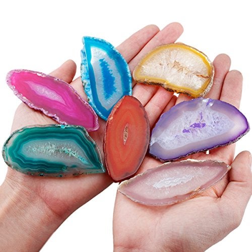 mookaitedecor Polished Agate Light Table Slices,Geode Agate Slab Cards Pack of 12 - Image 3