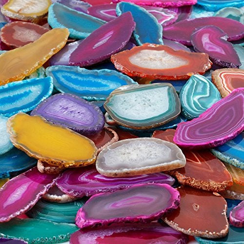 mookaitedecor Polished Agate Light Table Slices,Geode Agate Slab Cards Pack of 12 - Image 5