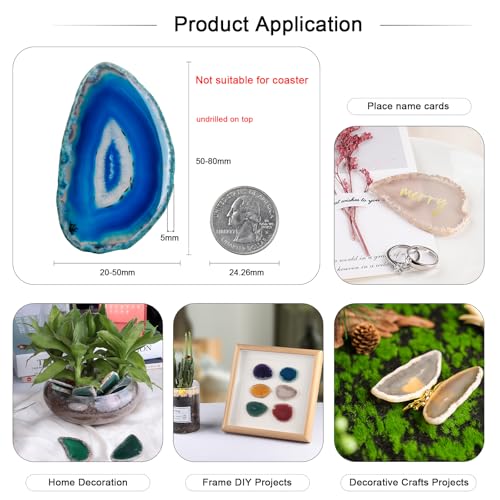 mookaitedecor Polished Agate Light Table Slices,Geode Agate Slab Cards Pack of 12 - Image 2