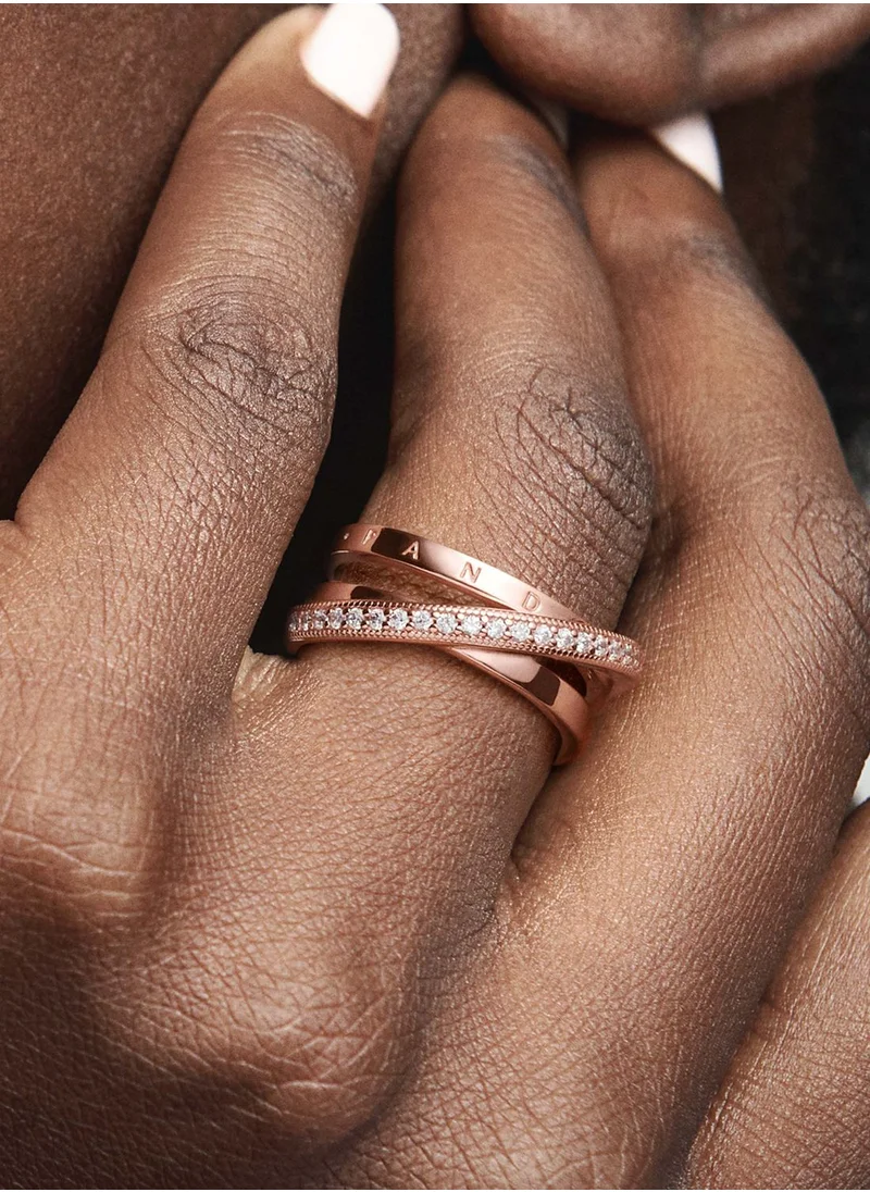 PANDORA Crossover PavÃ© Triple Band Ring