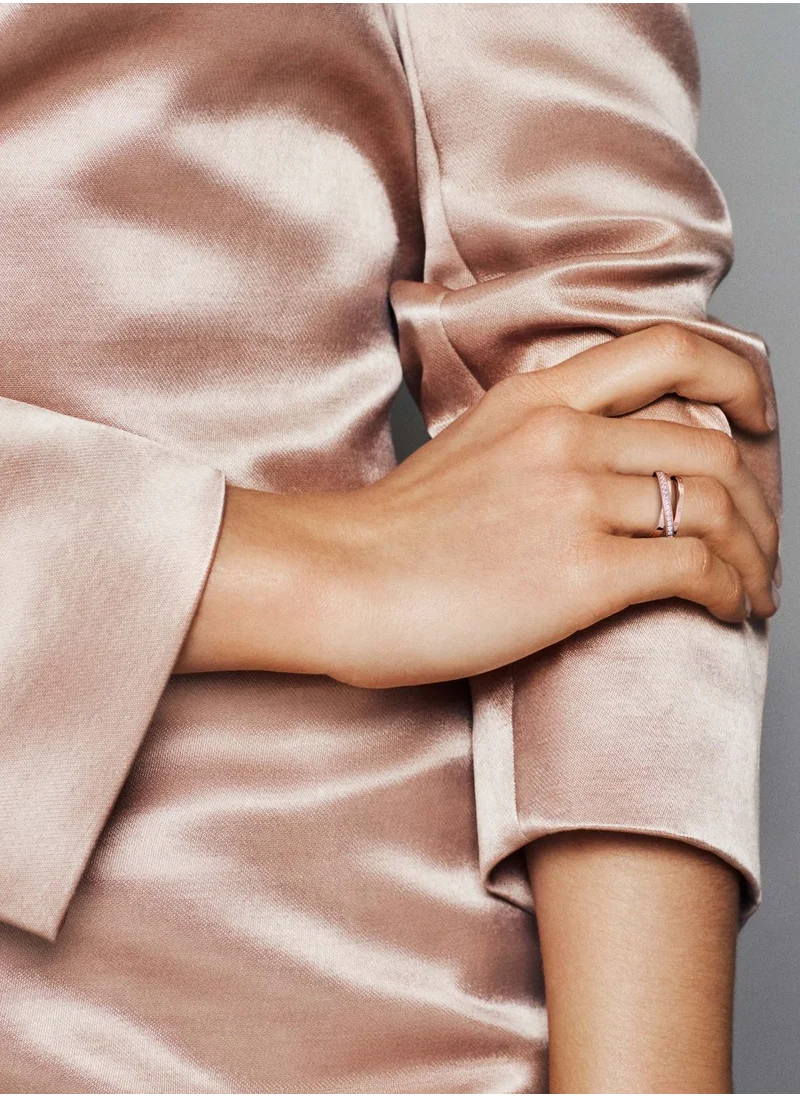 PANDORA Crossover PavÃ© Triple Band Ring