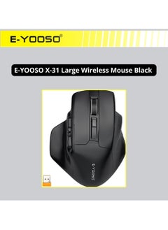 E-YOOSO X-31 Large Wireless Mouse, Large Mouse for Big Hands, 5-Level 4800 DPI, 6 Button Big Ergo Computer Mouse, 18 Months Battery Life Cordless Mouse for Laptop, Mac, Chromebook, PC, Windows(Black)