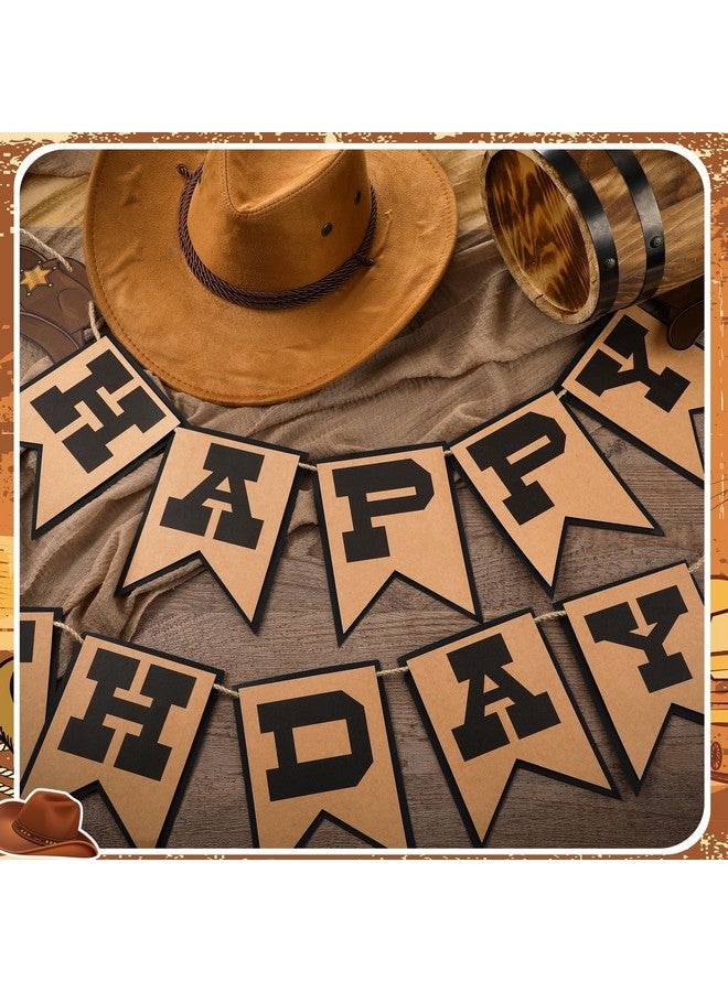 Oudain Western Birthday Cowboy Party Decoration, Happy Birthday Banner Double Layer Hat Boots Cowboy Hanging Swirls for First Party, Western Theme Decoration Supplies - Image 5