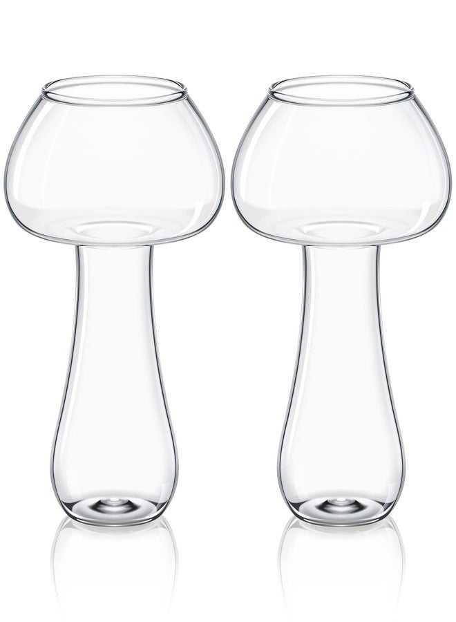 كونهيل كوبان زجاجيان من كونيل، سعة 10 أونصة، أكواب شرب إبداعية، كوب كوكتيل مارتيني شفاف للعصائر والبيرة والنبيذ والشمبانيا والكوكتيلات، مناسب للمنزل والمطبخ والبار والحفلات (بتصميم فطر) - Image 1