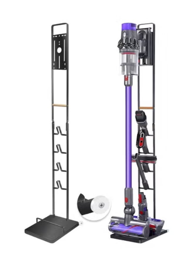 ريون حامل مكنسة كهربائية - حامل مكنسة كهربائية بعجلات لـ Dyson V15 V11 V10 V8 V7 V6 - حامل أرضي معدني متوافق مع T30 T20 V12 V11 V10 بدون رف تخزين فراغ الحفر (أسود).  - Image 1