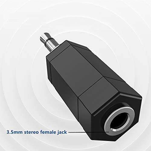 RFAdapter 2 Pack 3.5mm Mono to Stereo Adapter - 1/8" Mono Male Plug to TRS Stereo Female Jack for Radio, Headphone - Image 4