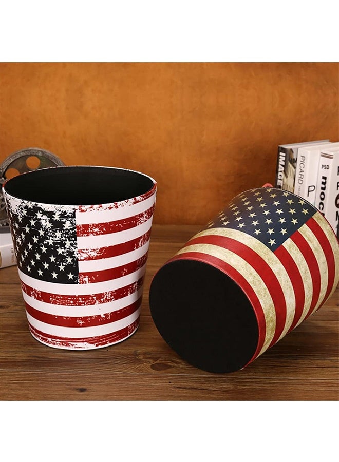 JCB CHIC Vintage Leather Trash Can, Retro Trash Can, PU Leather Waste Basket, Waste Can Wastebin Dustbin Garbage Bin for Bathroom Bedroom Office  - Image 2