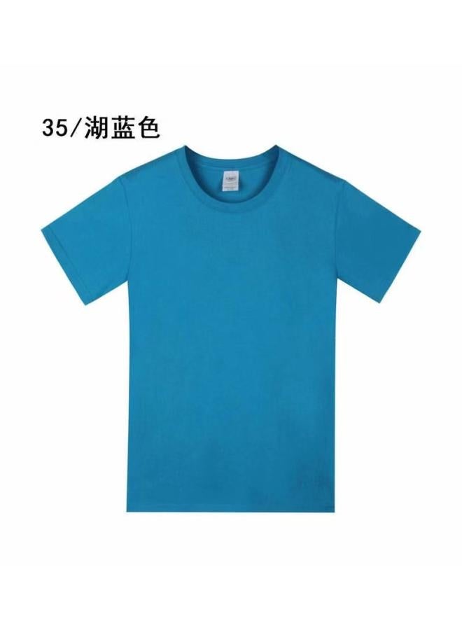 Song Feng Ya Heavy Pure Cotton Solid Color Short Sleeve Plus Size Loose Men's And Women's T-shirt Half Sleeve Round Collar Fashion Pullover Top 