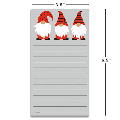 Current Christmas Gnomes Magnetic Notepad Set – Set of 2 Memo Pads, 60-Sheet Pads, 3½ x 6½ Inches, Shopping List, To-Do Notes, Printed in The USA - Image 2