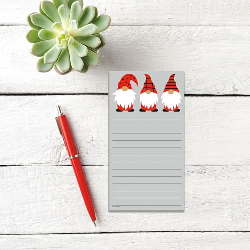 Current Christmas Gnomes Magnetic Notepad Set – Set of 2 Memo Pads, 60-Sheet Pads, 3½ x 6½ Inches, Shopping List, To-Do Notes, Printed in The USA - Image 4