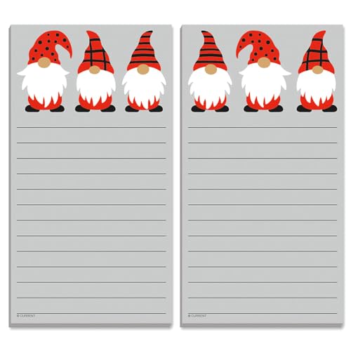 Current Christmas Gnomes Magnetic Notepad Set – Set of 2 Memo Pads, 60-Sheet Pads, 3½ x 6½ Inches, Shopping List, To-Do Notes, Printed in The USA - Image 1