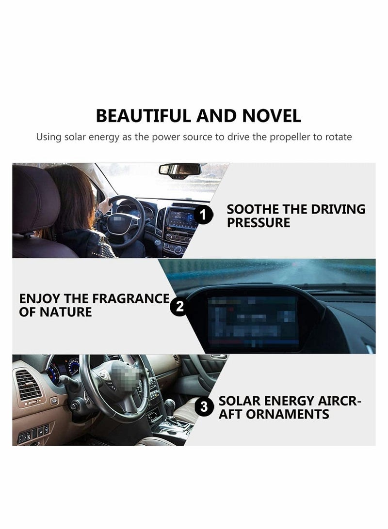 Car Essential Oil Diffuser Solar Airplane Car Diffuser Wooden Base Fragrance Aromatherapy Diffuser Desk Ornaments for Car Office Home New Year Gift (without Perfume)