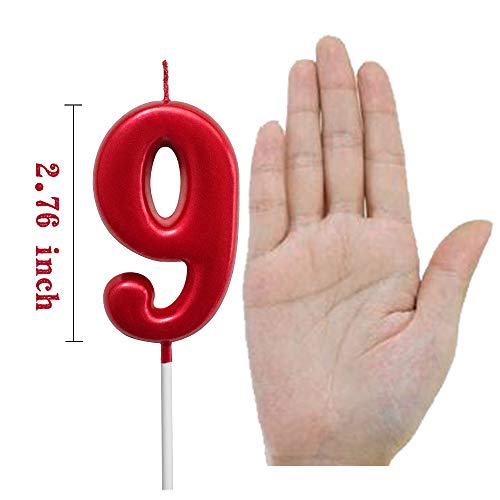 XNOVA شموع عيد الميلاد الحمراء 9 شمعة 9 سنوات كعكة رقم روماني رائع رقم شمعة لا 90 91 92 93 94 95 96 97 98 99 - Image 2