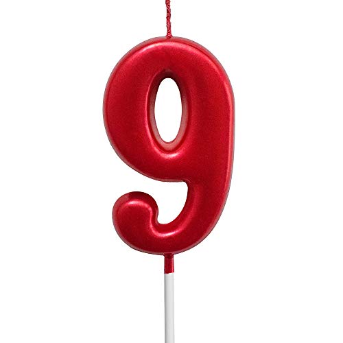 XNOVA شموع عيد الميلاد الحمراء 9 شمعة 9 سنوات كعكة رقم روماني رائع رقم شمعة لا 90 91 92 93 94 95 96 97 98 99 - Image 1