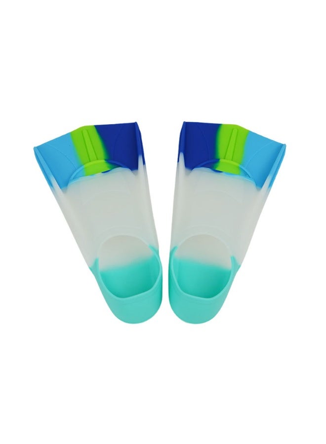 دولفين زعانف قصيرة للتدريب على السباحة من السيليكون مقاس XS (30-32)، أبيض & متعدد الألوان - Image 2