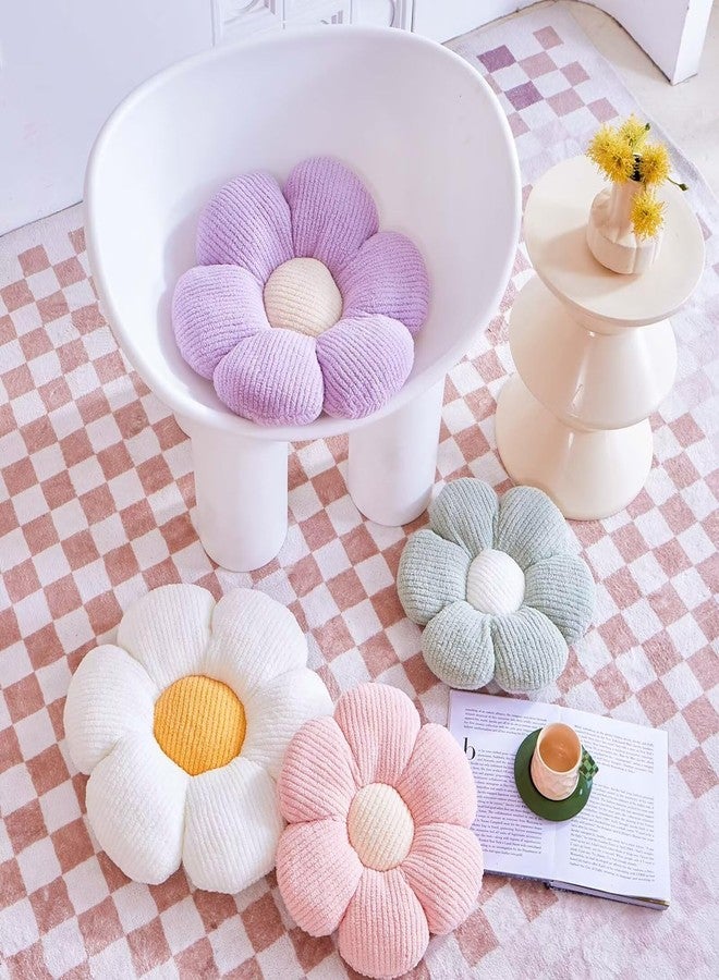VBGYA Pink Flower Decorative Throw Pillows, Cute Daisy Shaped Plush Aesthetic Pillow, Soft 14.9" Floor Seat Cushion - Image 4