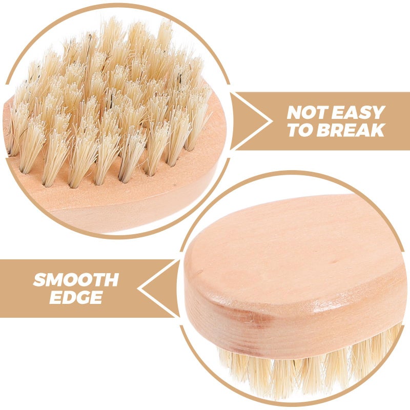 Soft Boar Bristle Face Cleansing Brush Set Manual Deep Cleansing Facial Massage Tool - Image 4