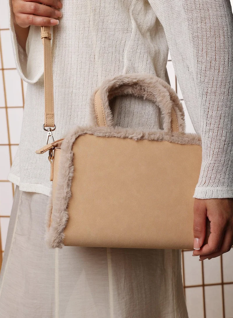 Where's That From Kismet Borg Trim Tote Bag with Cross Body Strap